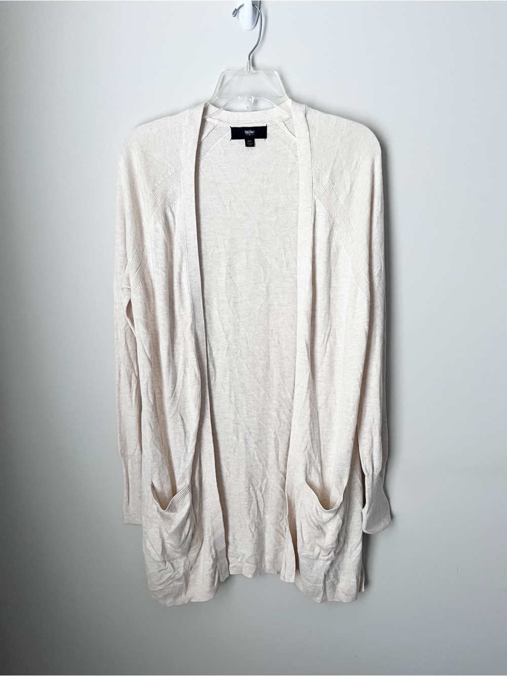 Mossimo Large Light Cream Open-Front Women's Cardigan Sweater NWT
